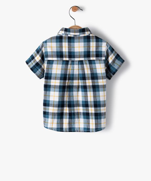 Chemise bébé garçon à manches courtes à carreaux vue3 - GEMO(BEBE DEBT) - GEMO