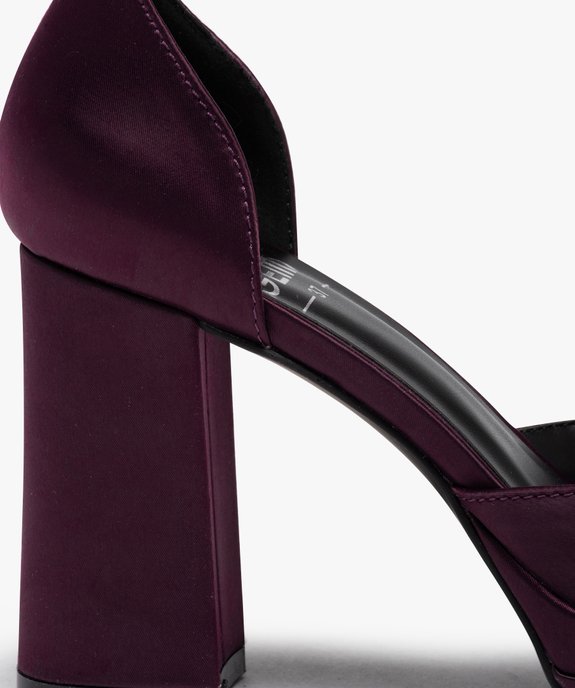 Escarpins femme à talon haut plateforme en satin  vue6 - FOLLOW ME - GEMO
