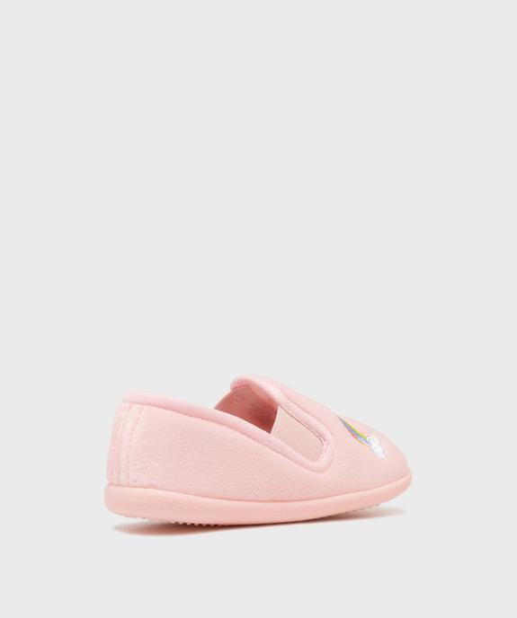 Chaussons pantoufles en velours moelleux imprimé arc-en-ciel fille vue4 - GEMO (ENFANT) - GEMO