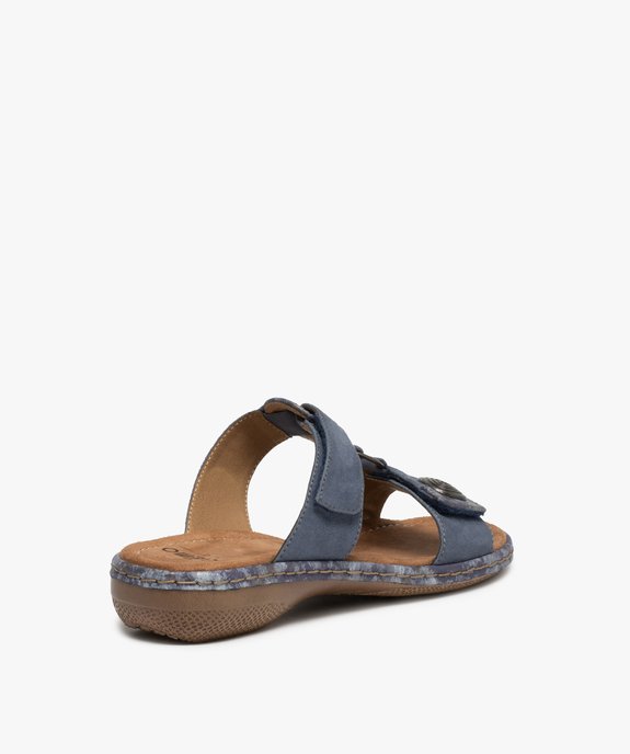 Mules femme confort à brides ajustables à scratch vue4 - GEMO (CONFORT) - GEMO