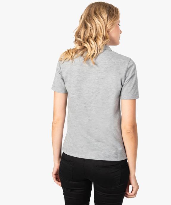 Polo à manches courtes pour femme avec inscription brodée vue3 - FOLLOW ME - GEMO