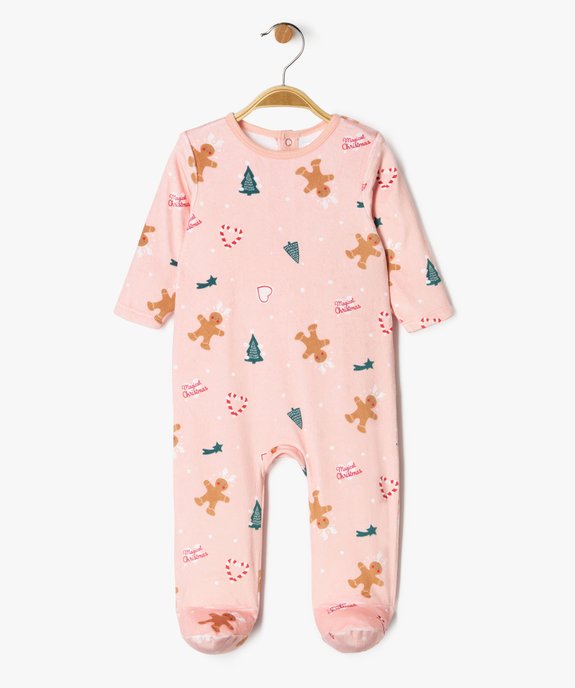Pyjama de Noël en velours doux imprimé bébé vue1 - GEMO(BB COUCHE) - GEMO