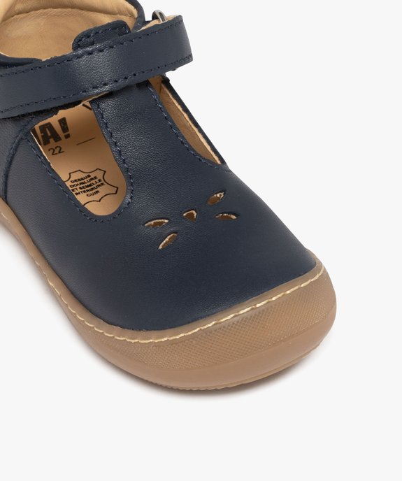 Chaussures premiers pas bébé garçon Salomé en cuir uni et à scratch - NA! vue7 - NA! - GEMO