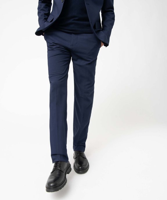 Pantalon de costume homme en toile coupe droite vue1 - GEMO (HOMME) - GEMO