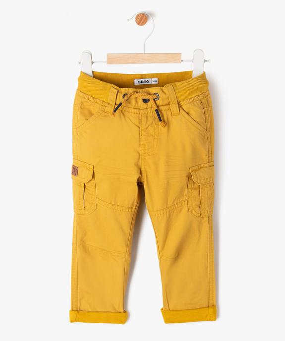 Pantalon coupe cargo doublé avec taille élastique bébé garçon  vue1 - GEMO(BEBE DEBT) - GEMO