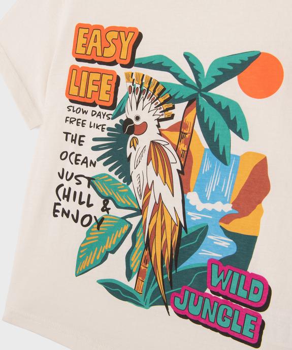 Tee-shirt manches courtes à motif exotique garçon vue3 - GEMO 4G GARCON - GEMO