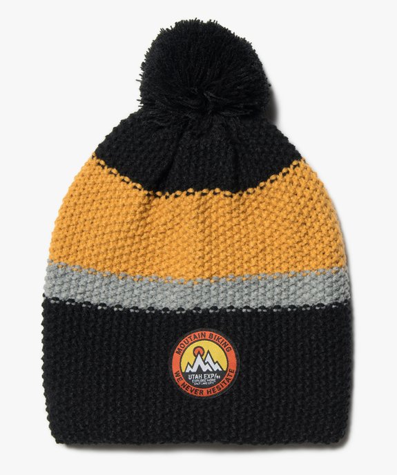 Bonnet garçon à rayures doublé polaire vue1 - GEMO (ENFANT) - GEMO