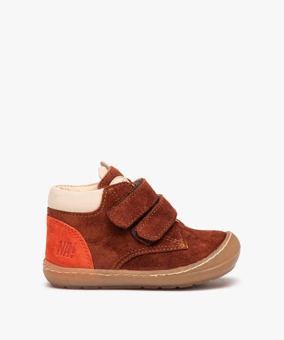 Chaussures premiers pas bébé garçon dessus cuir motif renard – NA! vue2 - NA! - GEMO