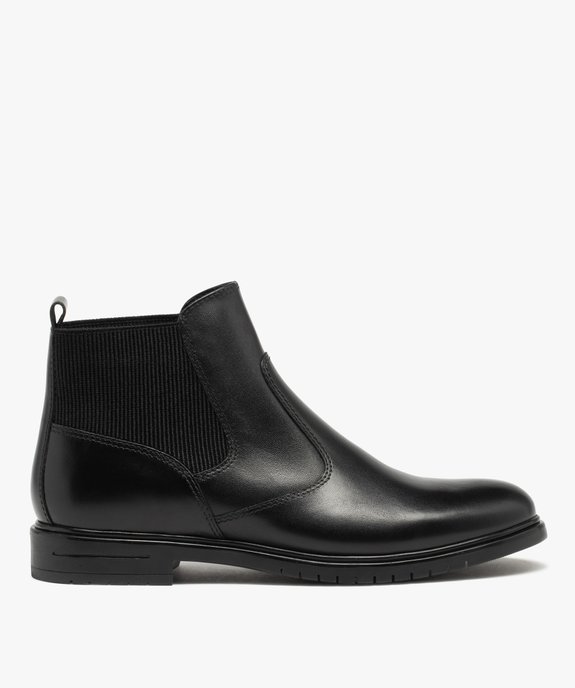 Chelsea boots dessus cuir homme  vue2 - GEMO(URBAIN) - GEMO