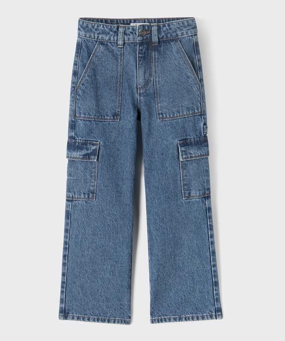 Jean Cargo Straight avec taille ajustable fille  vue10 - GEMO (ENFANT) - GEMO