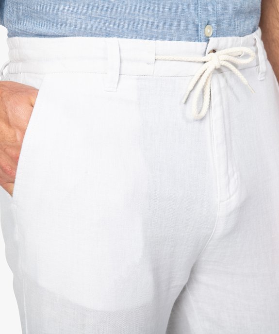 Pantalon homme en lin et coton vue2 - GEMO (HOMME) - GEMO