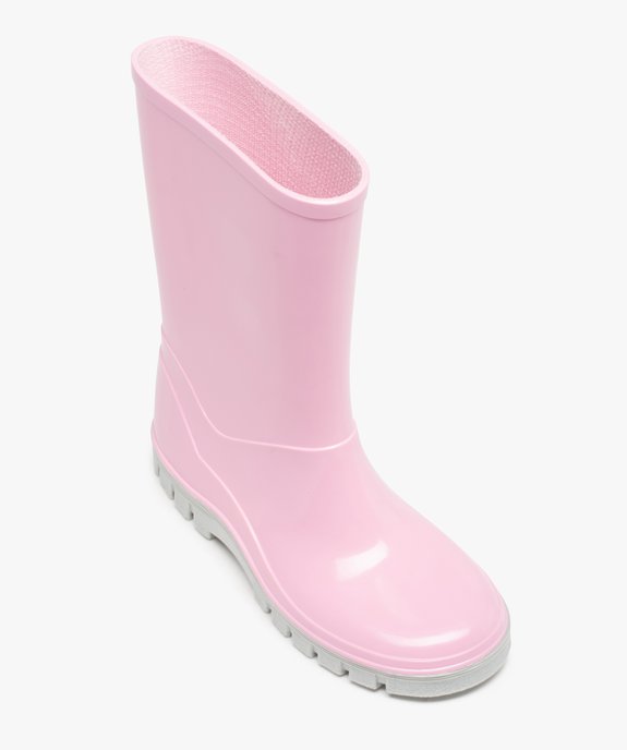 Bottes de pluie fille unies à semelle crantée contrastante vue5 - GEMO (ENFANT) - GEMO