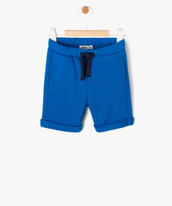 Bermuda en molleton bébé garçon vue1 - GEMO 4G BEBE - GEMO