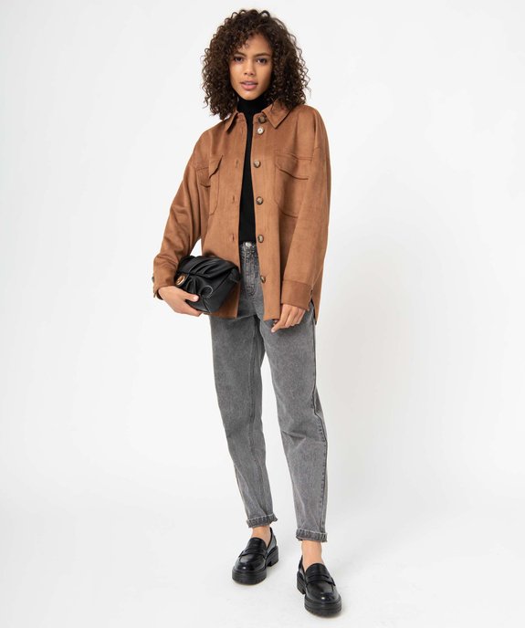 Veste femme forme chemise en suédine vue5 - GEMO(FEMME PAP) - GEMO