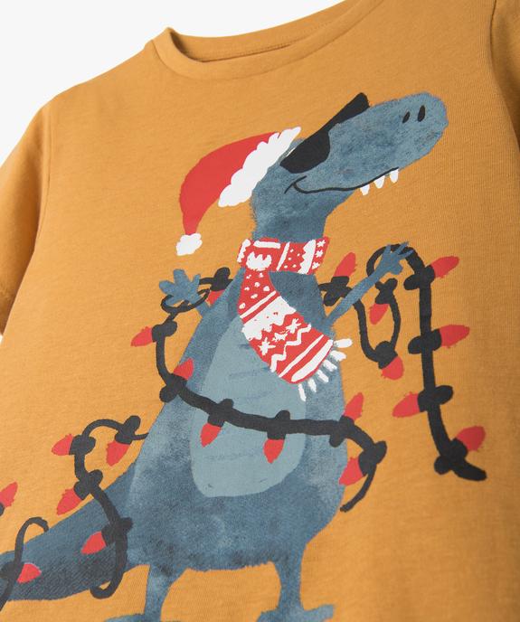 Tee-shirt manches courtes dinosaure Noël garçon vue2 - GEMO (ENFANT) - GEMO