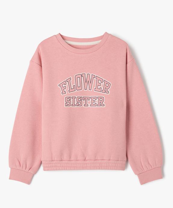 Sweat à col rond avec inscription sur le buste fille vue1 - GEMO 4G FILLE - GEMO