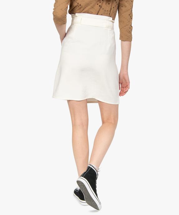 Jupe femme avec pinces et ceinture à nouer vue3 - GEMO(FEMME PAP) - GEMO