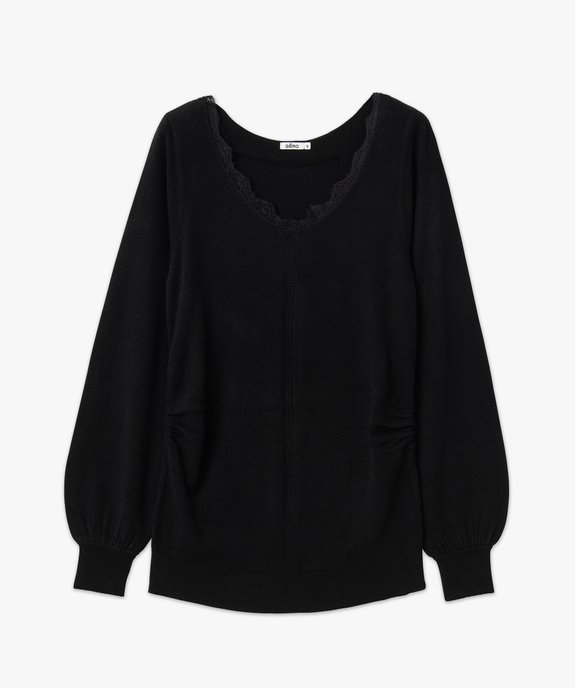 Pull de grossesse en maille fine avec col V en dentelle vue4 - GEMO (MATER) - GEMO