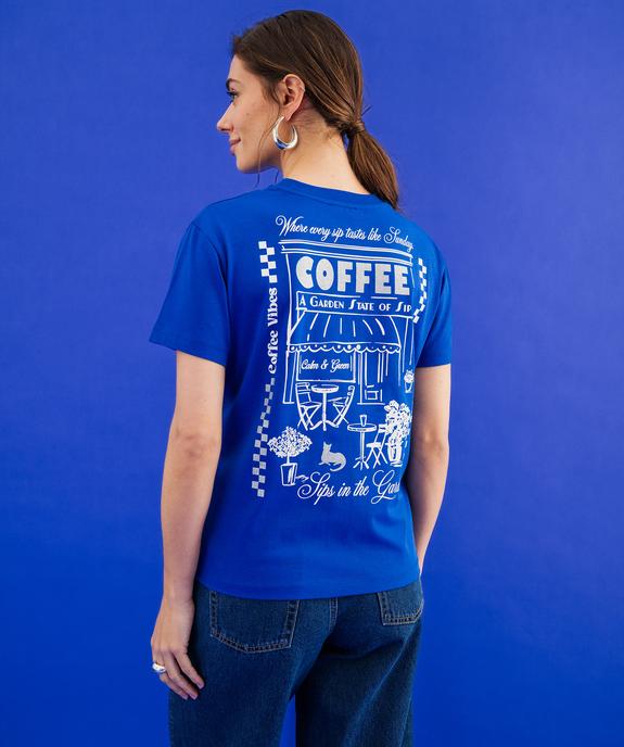 Tee-shirt manches courtes en jersey imprimé devant et dos femme vue3 - GEMO(FEMME PAP) - GEMO