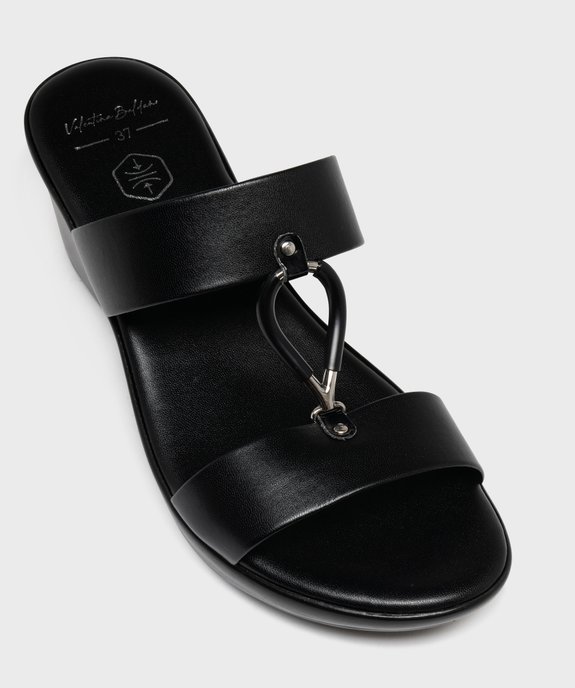Mules à talon compensé et larges brides fantaisie femme vue5 - VALENTINA BALDA - GEMO