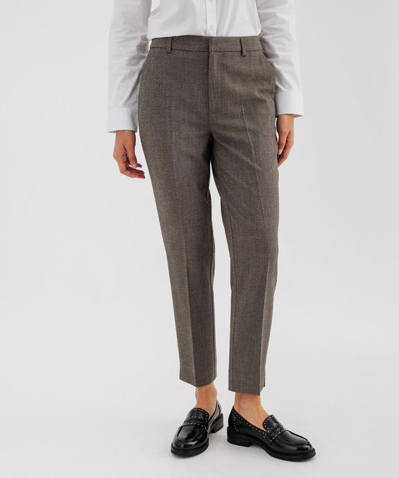 Pantalon de tailleur coupe fuselée femme vue1 - GEMO(FEMME PAP) - GEMO