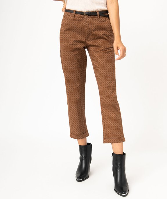 Pantalon imprimé longueur 7/8ème femme vue1 - GEMO 4G FEMME - GEMO