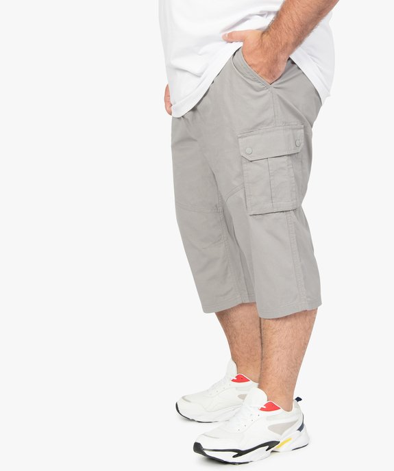 Pantacourt homme grande taille en toile unie avec larges poches vue1 - GEMO (G TAILLE) - GEMO