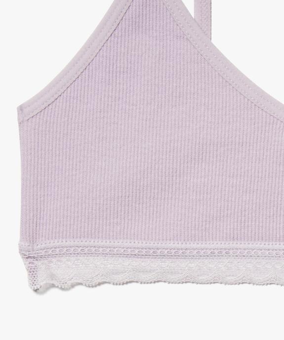 Brassière à fines bretelles en maille côtelée fille vue2 - GEMO 4G FILLE - GEMO