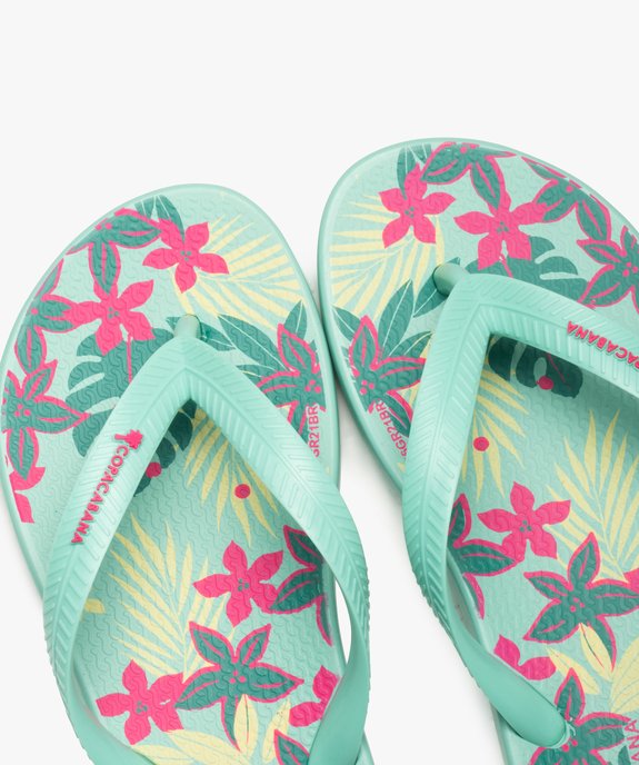 Tongs fille à motif végétal coloré - Copacabana vue3 - COPACABANA - GEMO