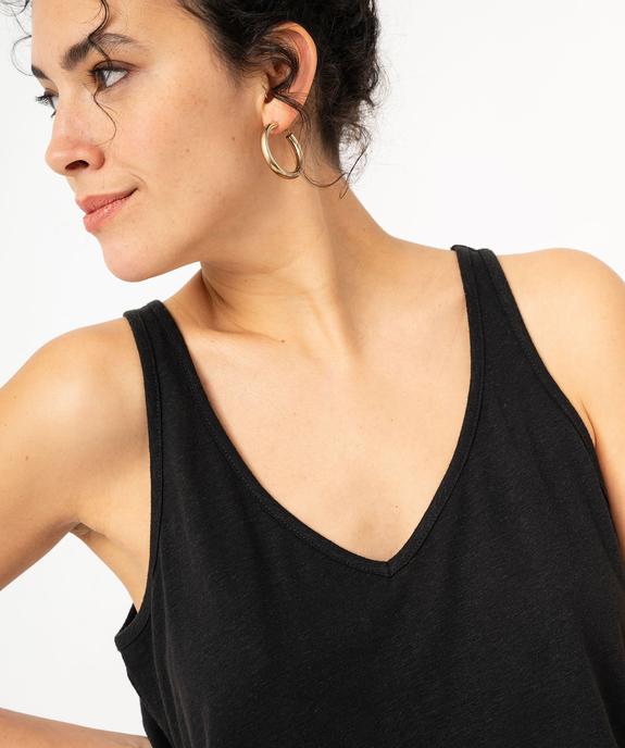 Débardeur en lin col V femme vue6 - GEMO 4G FEMME - GEMO
