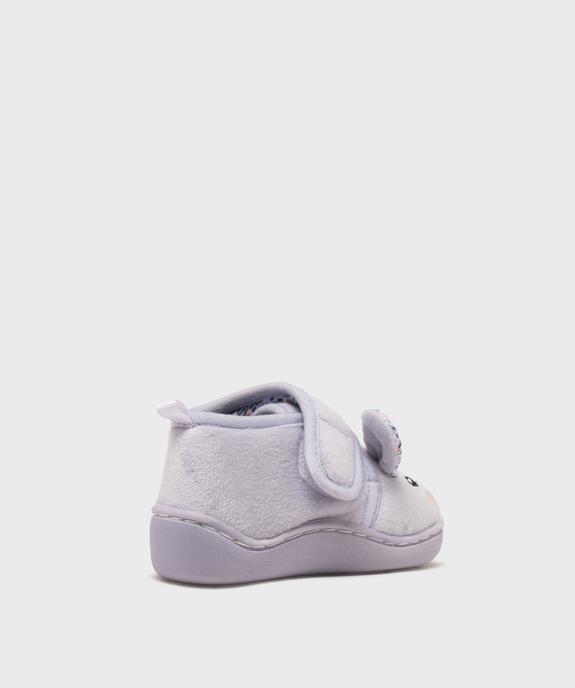 Chaussons montants à scratch en velours imprimés bébé fille vue4 - GEMO (ENFANT) - GEMO