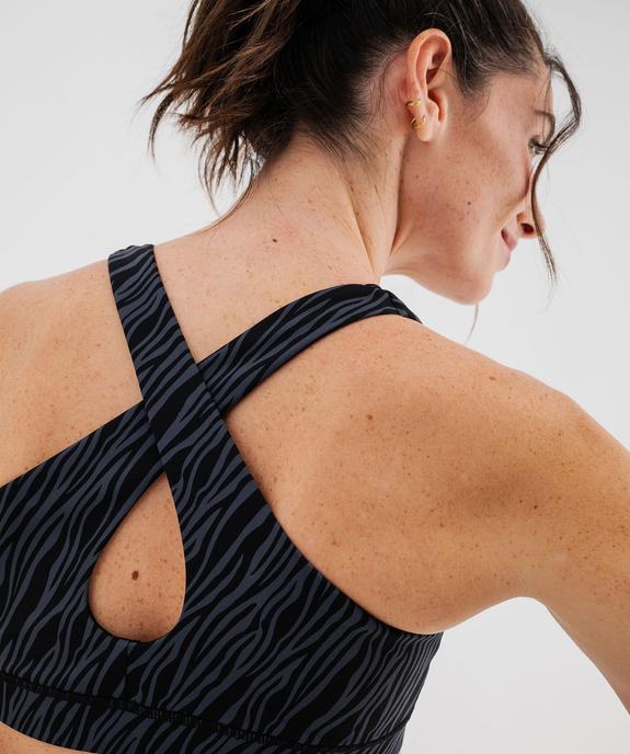 Brassière de sport à bretelles croisées et maintien modéré femme vue4 - GEMO(HOMWR FEM) - GEMO