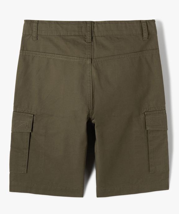 Bermuda cargo en twill uni coupe Regular garçon vue4 - GEMO 4G GARCON - GEMO