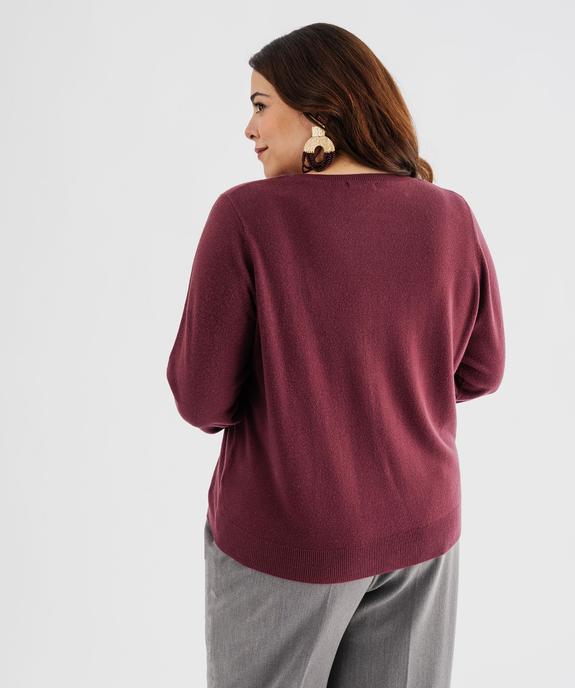 Gilet à col rond en maille fine femme grande taille vue3 - GEMO (G TAILLE) - GEMO