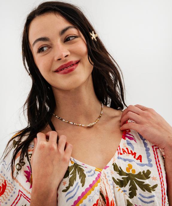 Blouse en gaze de coton à motifs exotiques femme vue2 - GEMO(FEMME PAP) - GEMO