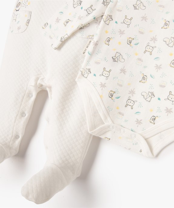 Ensemble bébé 2 pièces : body manches longues + combinaison sans manches - Petit Béguin vue3 - PETIT BEGUIN - GEMO