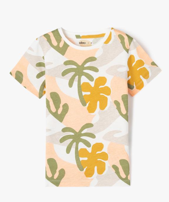 Tee-shirt manches courtes à motifs exotiques garçon vue1 - GEMO (ENFANT) - GEMO