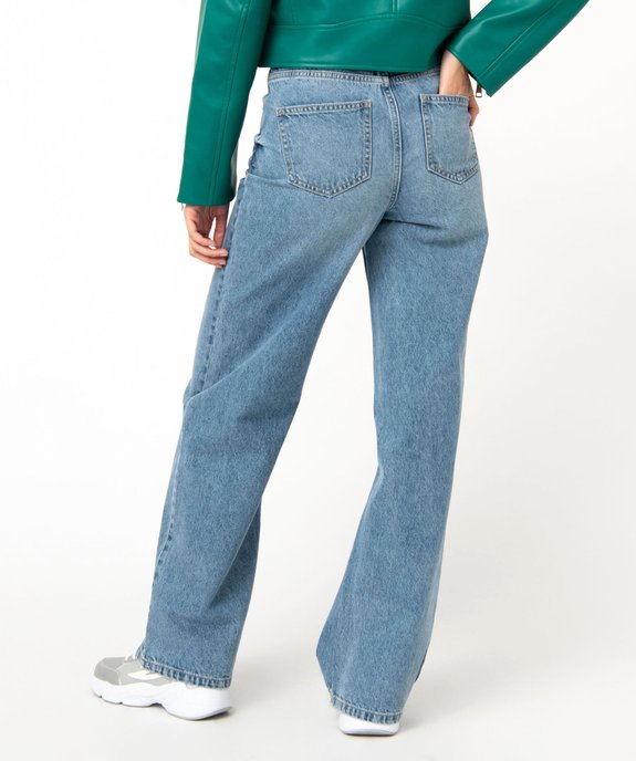 Jean "Wide leg" taille haute coloris délavé femme vue3 - GEMO(FEMME PAP) - GEMO