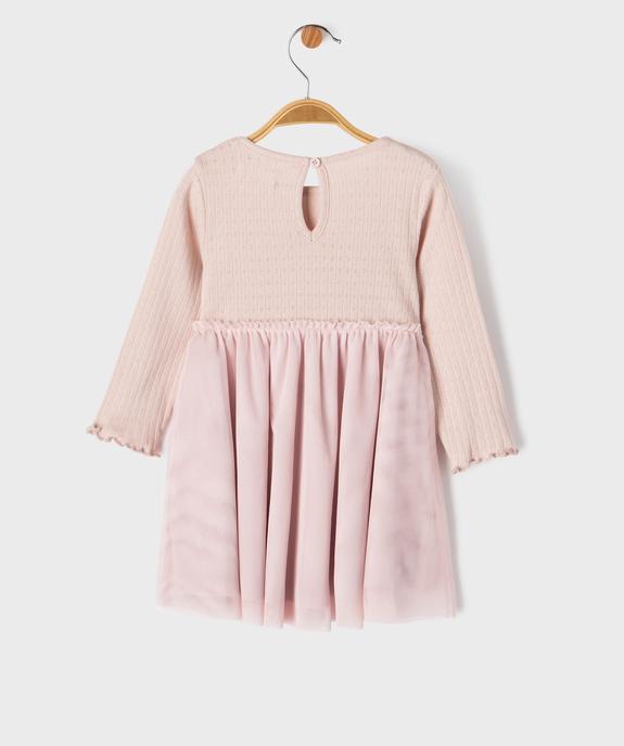Robe en coton et tulle bébé fille vue3 - GEMO(BEBE DEBT) - GEMO