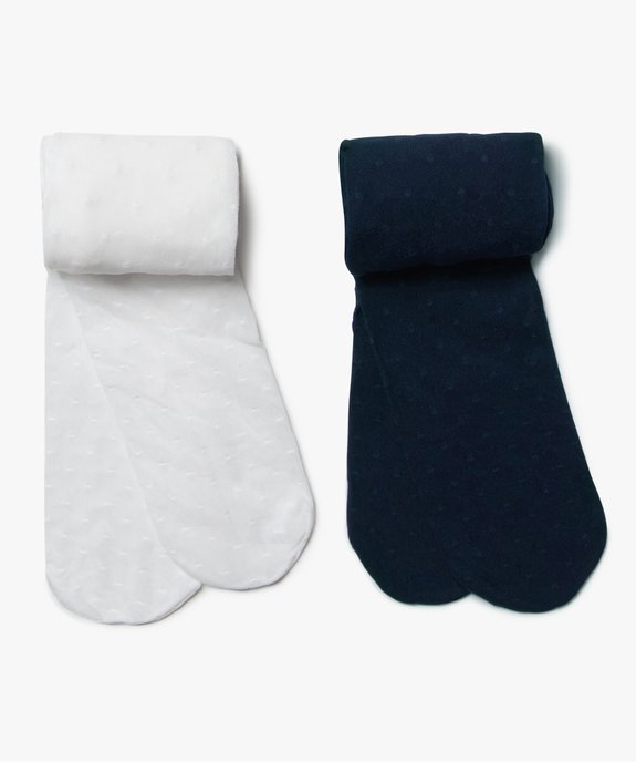 Collants bébé fille à motifs plumetis (lot de 2) vue1 - GEMO(BEBE DEBT) - GEMO