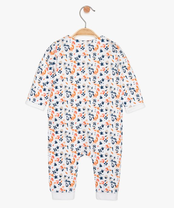 Pyjama bébé fille sans pieds imprimé fleuri et volants vue2 - GEMO 4G BEBE - GEMO