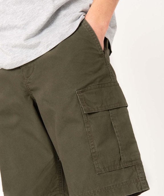 Bermuda cargo en toile homme vue3 - GEMO 4G HOMME - GEMO