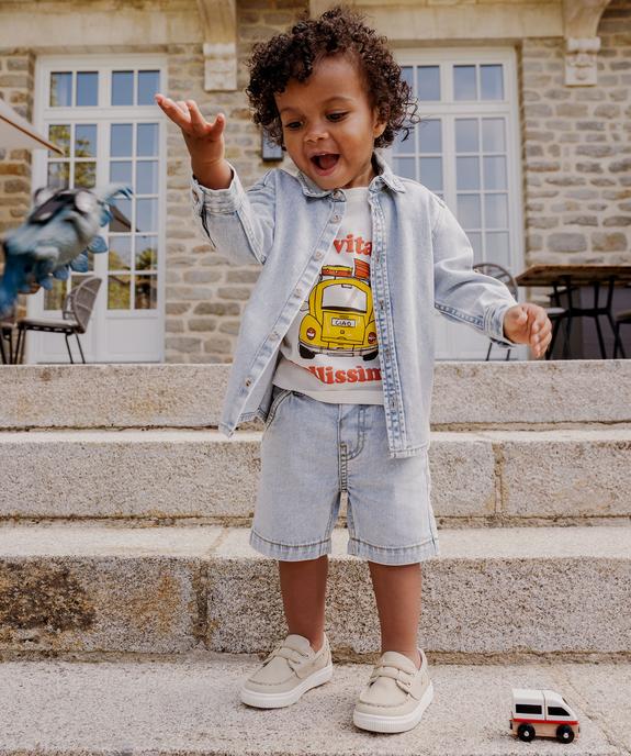 Short en jean avec taille ajustable bébé garçon vue4 - GEMO(BEBE DEBT) - GEMO