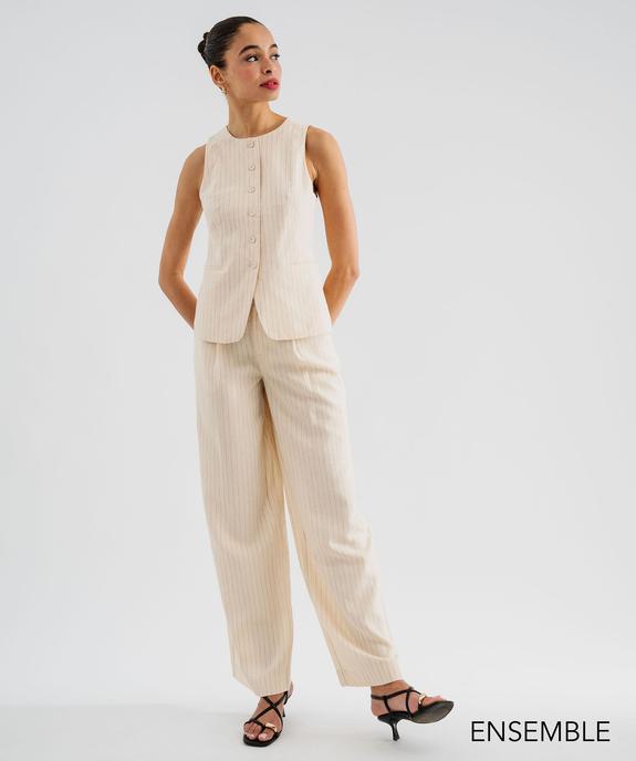Ensemble veste sans manche et pantalon de tailleur pour femme - GEMO