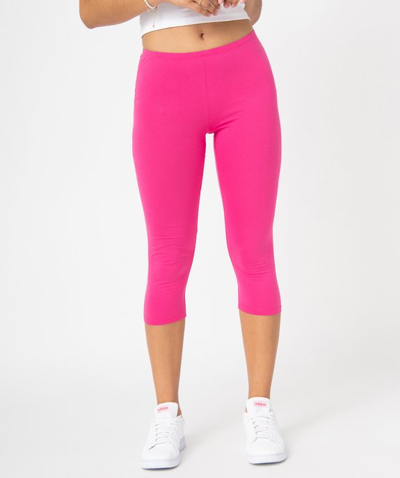 Legging court en coton stretch femme vue1 - GEMO 4G FEMME - GEMO