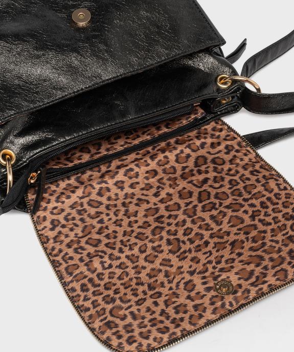 Sac besace en matière vernie esprit vintage femme vue4 - GEMO (ACCESS) - GEMO