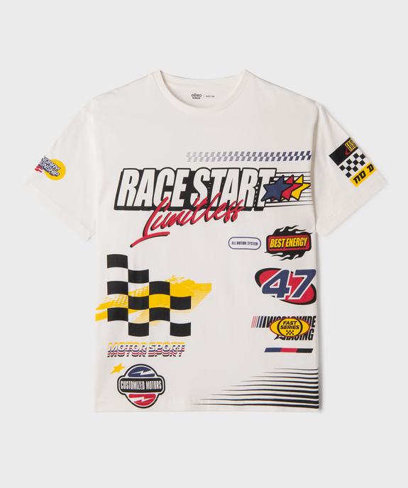 Tee-shirt manches courtes oversize avec motif Formule 1 garçon vue1 - GEMO 4G GARCON - GEMO