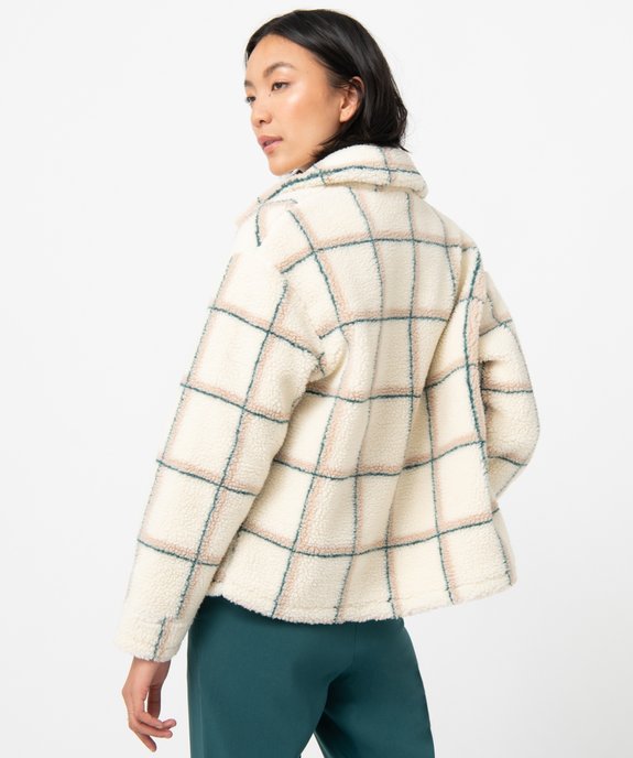 Veste femme en sherpa à carreaux vue3 - GEMO(FEMME PAP) - GEMO