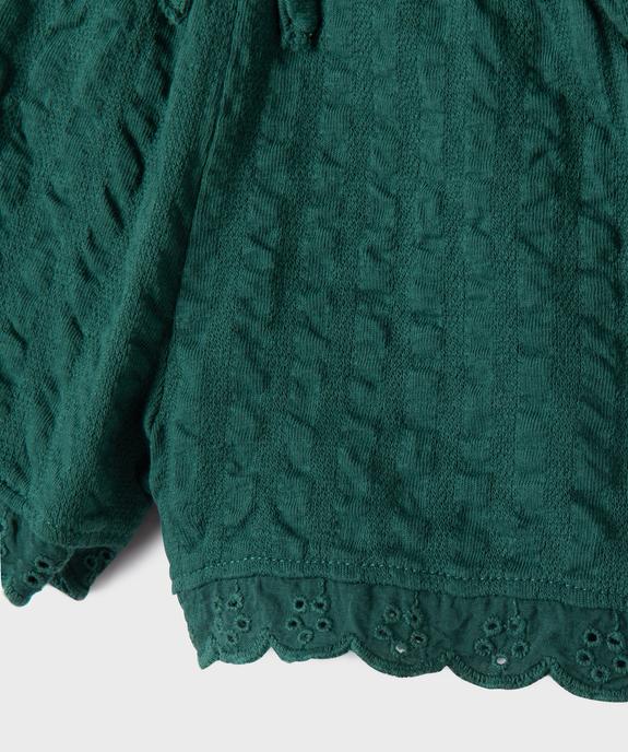 Short en maille gaufrée avec taille élastique bébé fille vue2 - GEMO 4G BEBE - GEMO