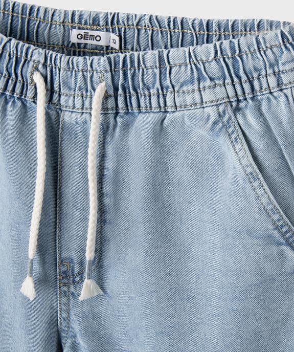 Bermuda en jean regular à taille élastiquée garçon vue2 - GEMO (JUNIOR) - GEMO